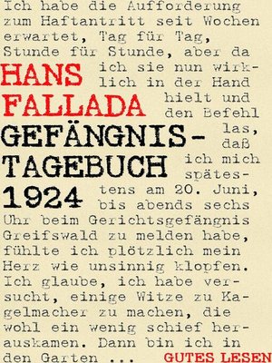 cover image of Gefängnistagebuch 1924
